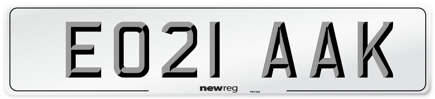 EO21 AAK Number Plate from New Reg